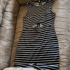 Black and white stripe dress